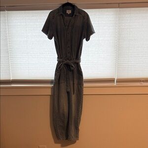 Denim Jumpsuit with Belt